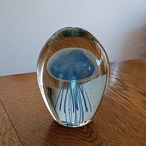 Dynasty Gallery Jellyfish Glass Paperweight Glow in the Dark